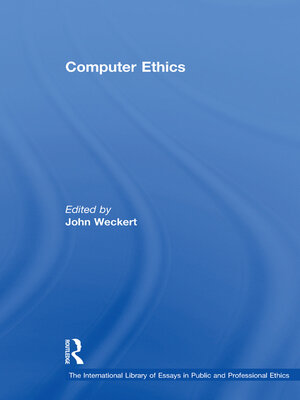 cover image of Computer Ethics